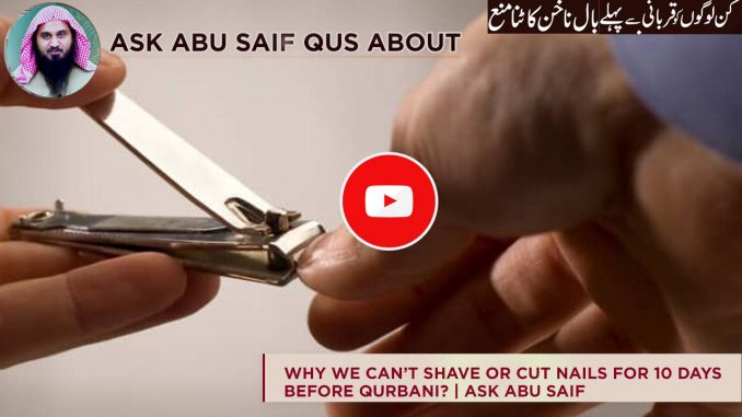 Is my Udhiya (Qurbani) valid if I cut my hair or clipped nails? | Sheikh  Assim Al Hakeem -JAL - YouTube